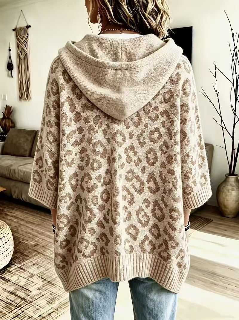 Michelle™ | Casual Leopard-print Knitted Hoodie