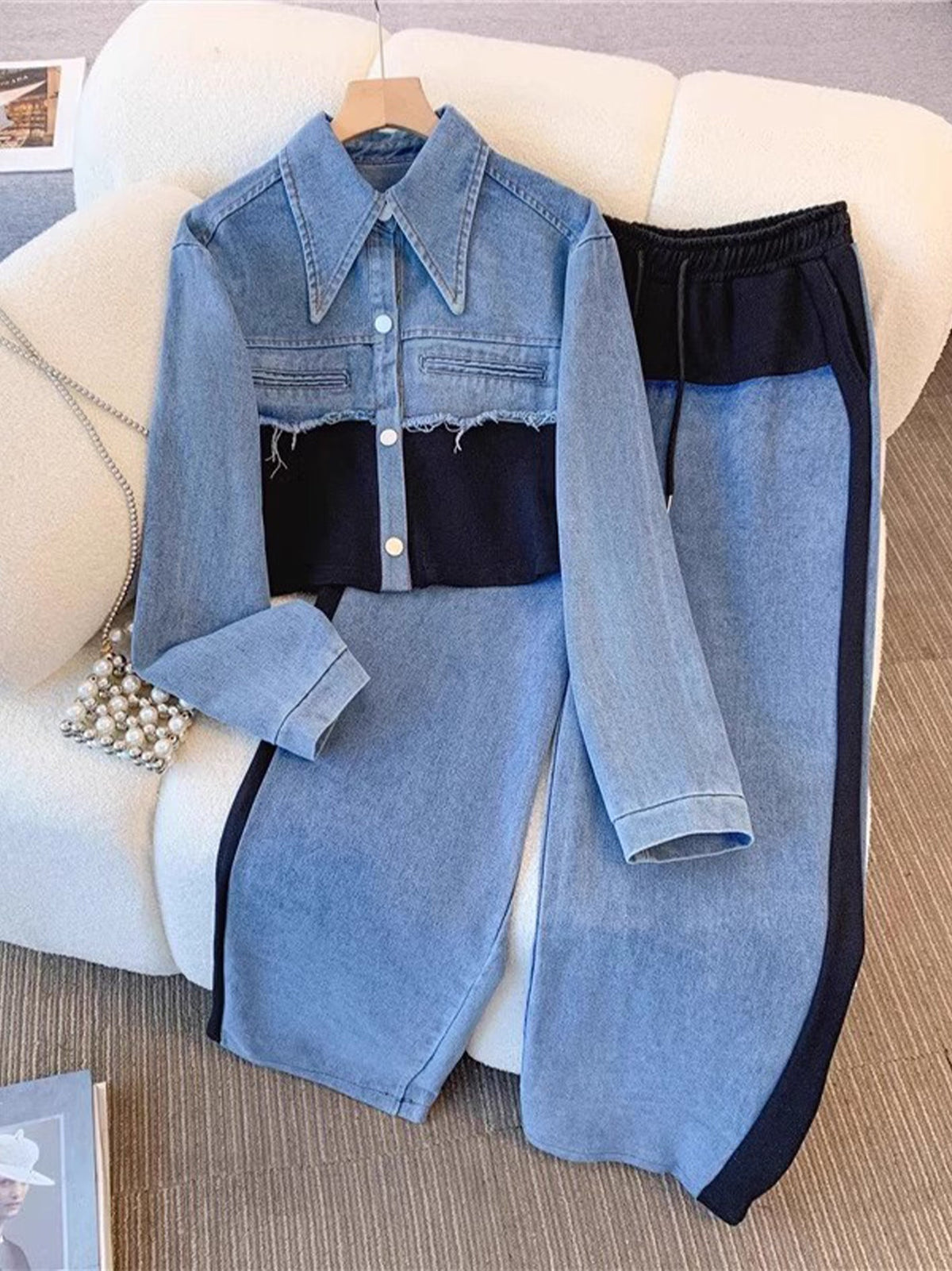 HOLBROOK Cropped Jacket & Pants Set – Wells & Rose
