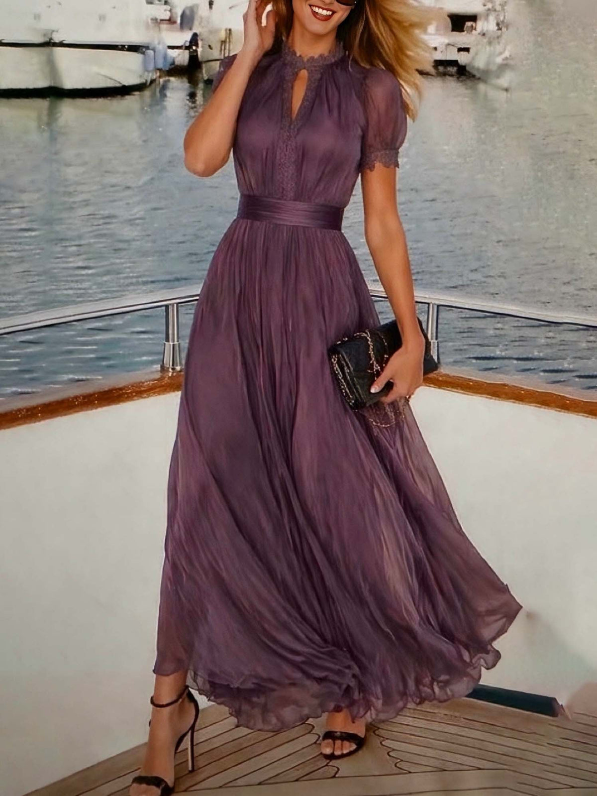 Valentine | Keyhole Neckline Maxi Dress – Wells & Rose