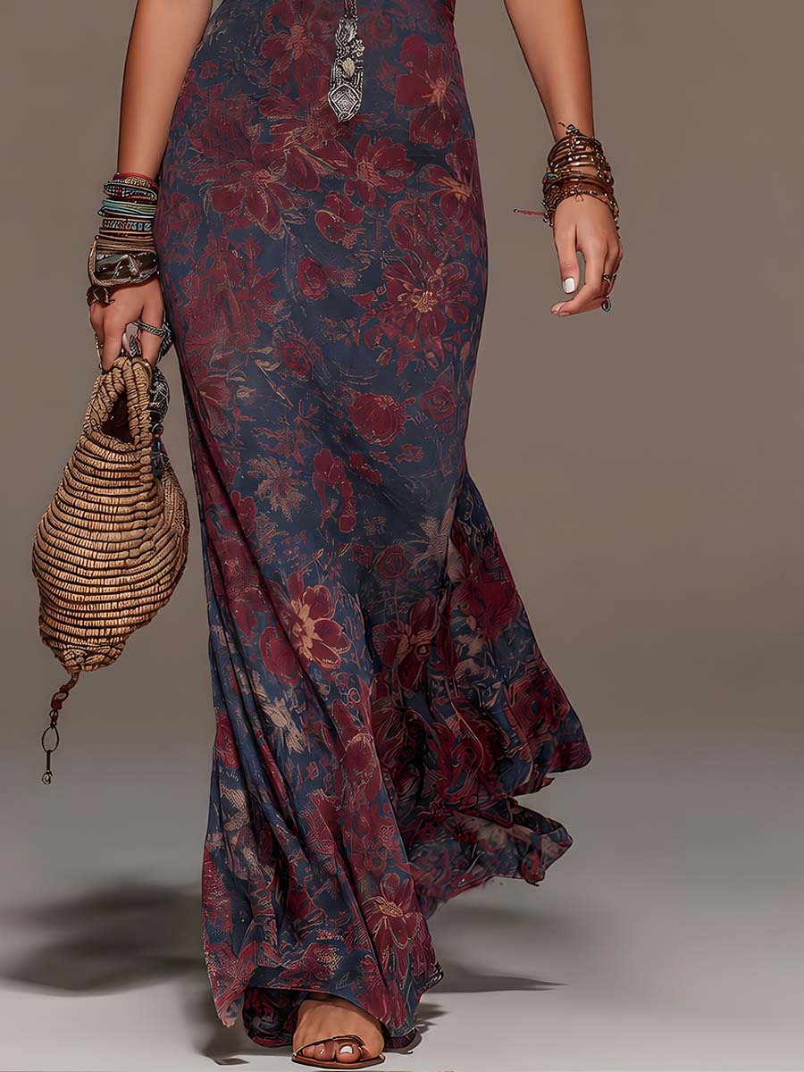 Beatrice | Halter Neck Fishtail Maxi – Wells & Rose