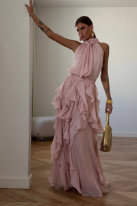 Maya | Maxi Dress with Cascading Ruffle Skirt