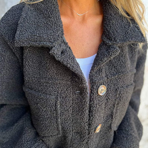Thyra | Teddy Jacket with Buttons – Wells & Rose