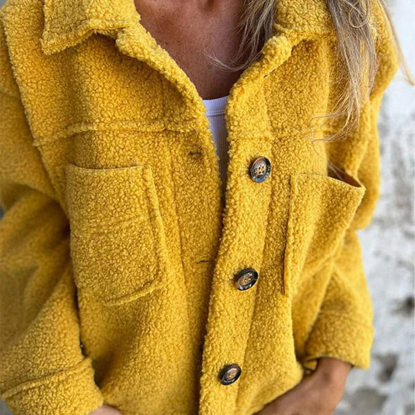 Thyra | Teddy Jacket with Buttons – Wells & Rose