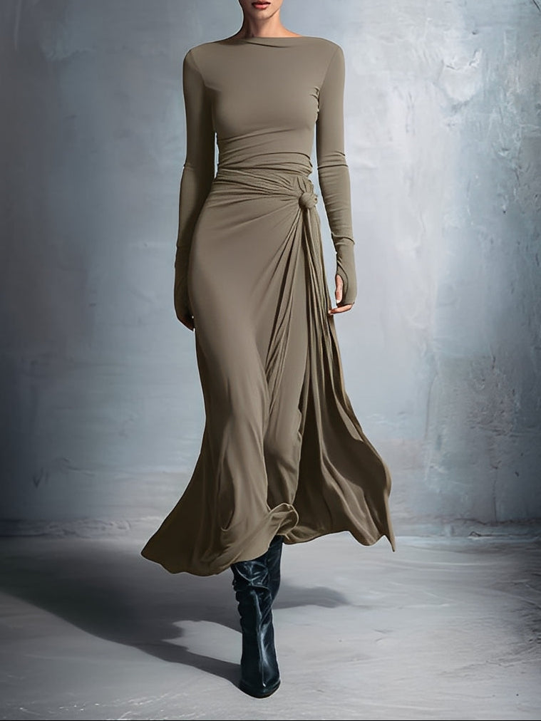 NAOMIE | Wrap-Knot Maxi Dress