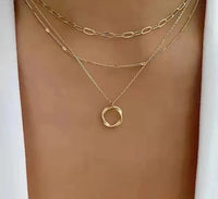 Trinidad - Classic Layered Gold Collar with Pendant