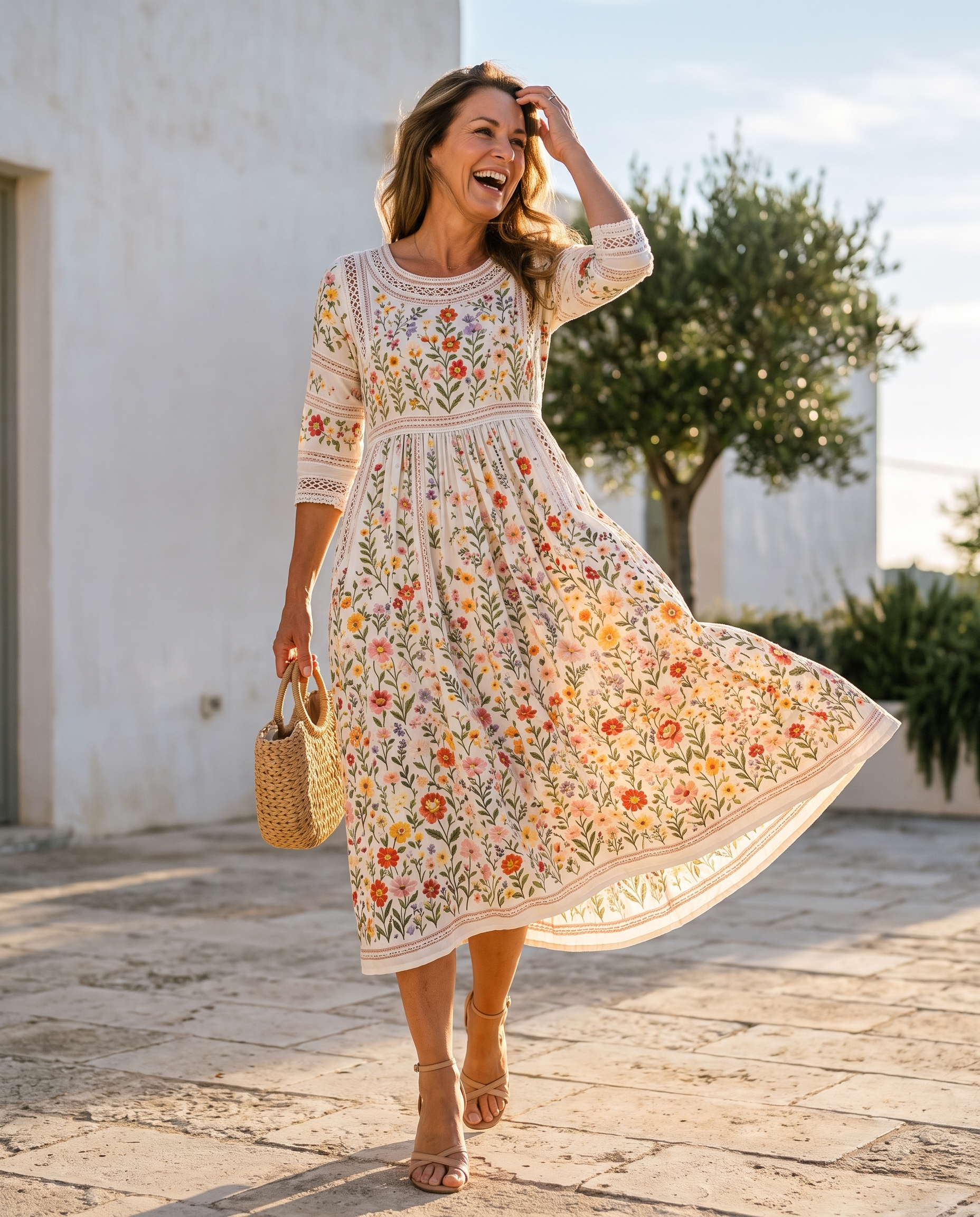 Wildflower Meadow Charm Midi Dress