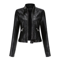 Luana | Short Biker Jacket with Mandarin Collar