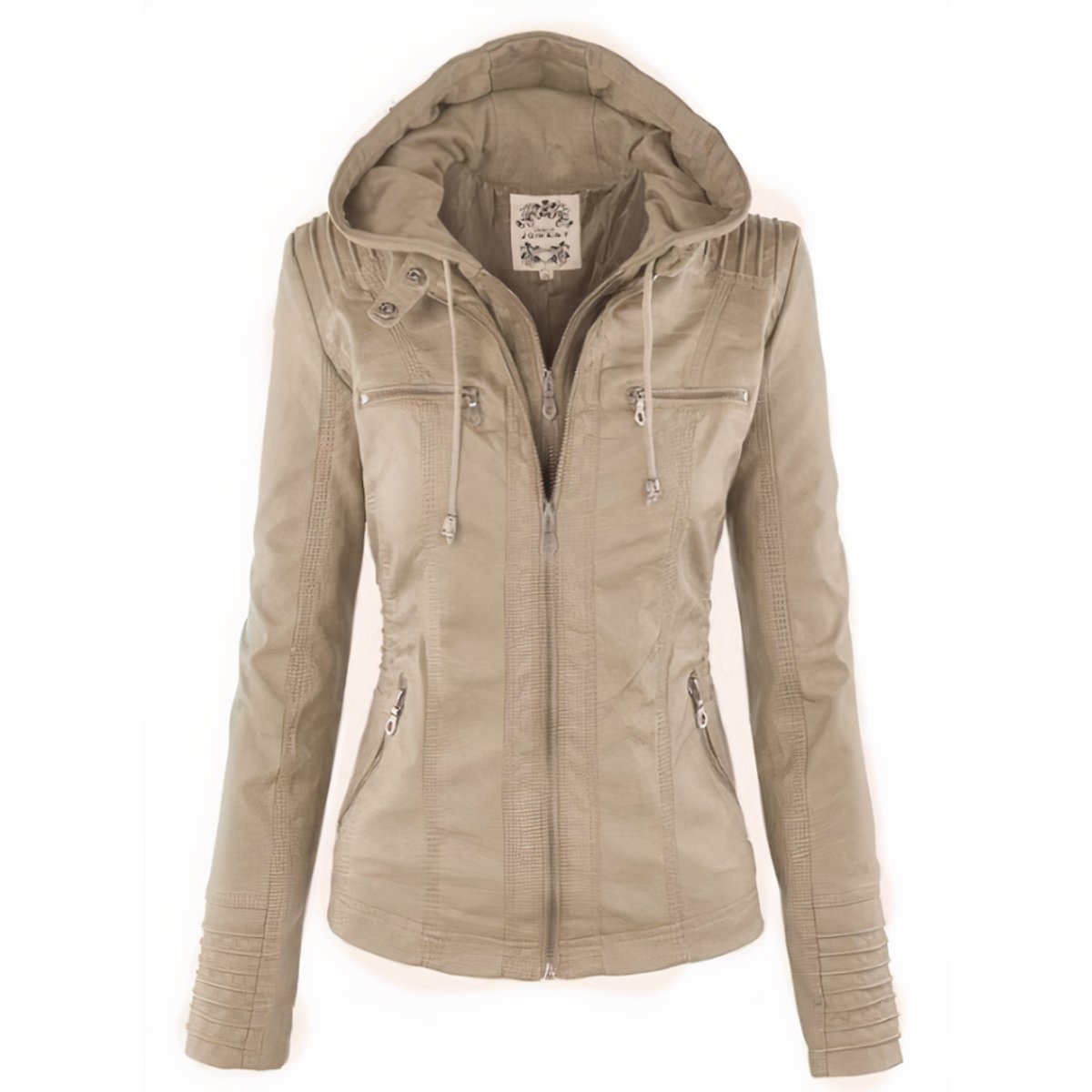 Cassia | Motorcycle Style Jacket with Removable Hood