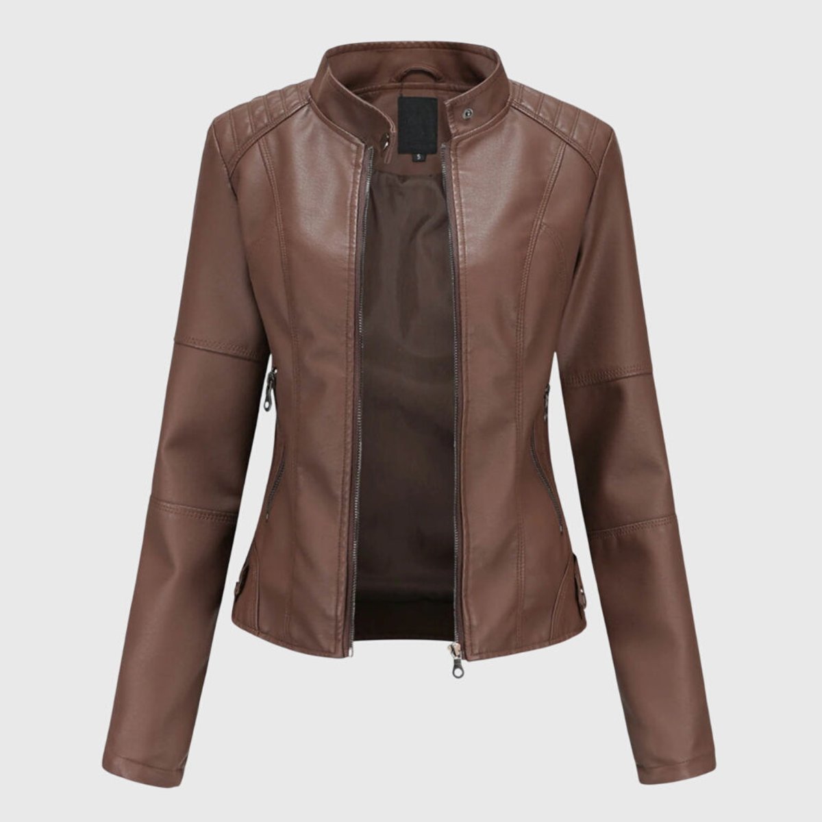 Miranda | Slim Biker Jacket with Mandarin Collar and Zip
