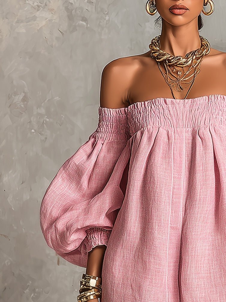 Franka | Off-Shoulder Mini Dress with Lantern Sleeves