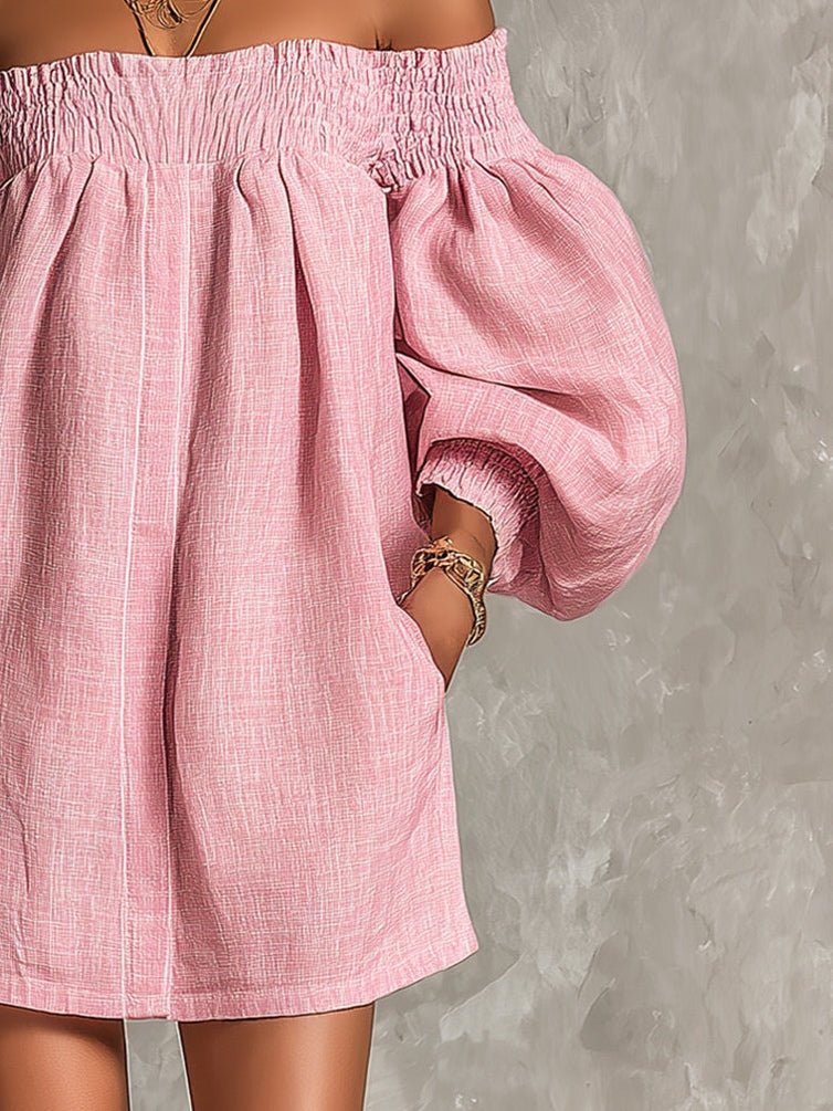 Franka | Off-Shoulder Mini Dress with Lantern Sleeves