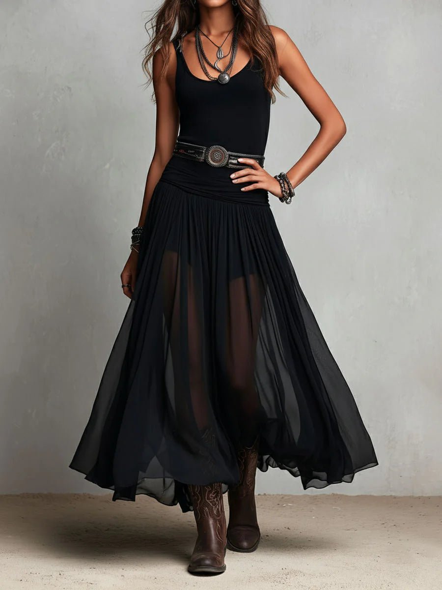 Jolie | Tank Top Maxi with Belt – Wells & Rose